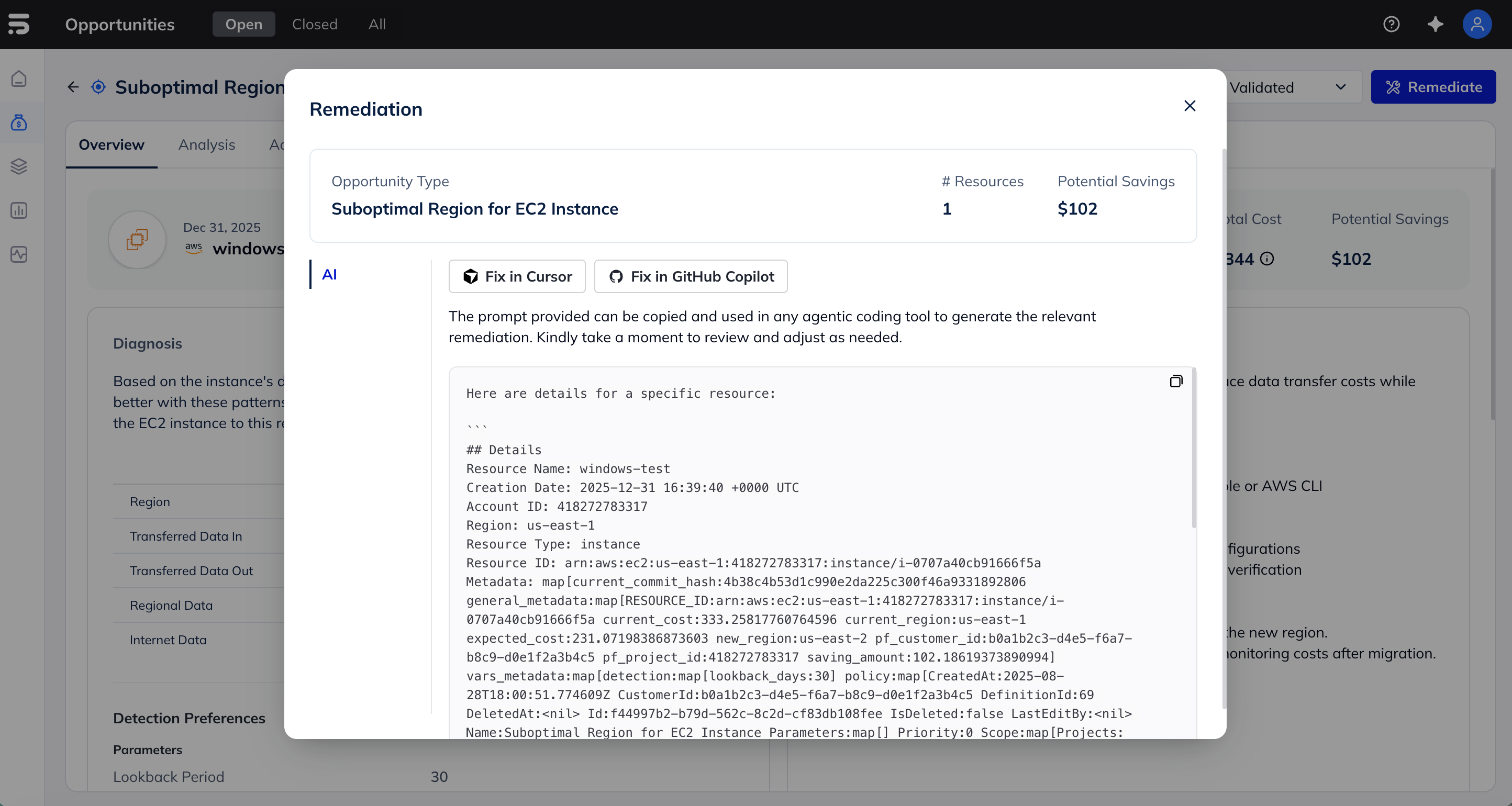 PointFive Agentic Remediation: AI-generated infrastructure-as-code fix